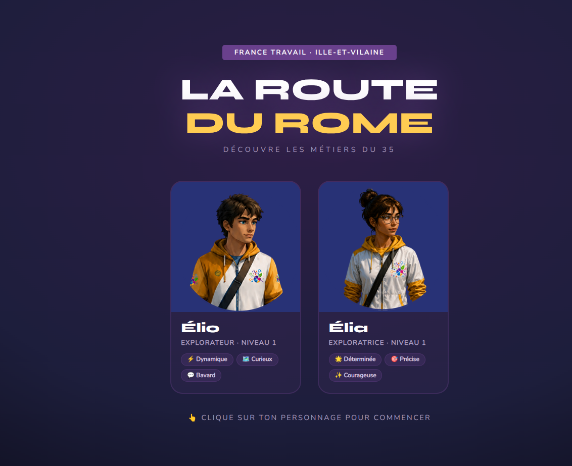 Écran de sélection du guide