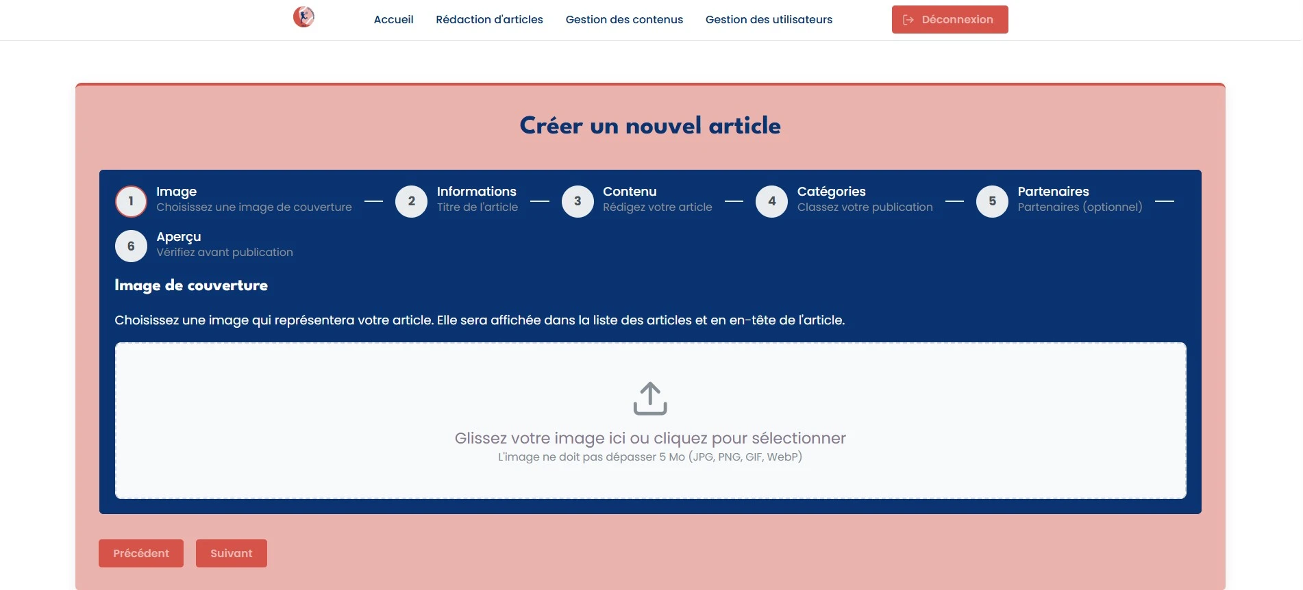 Editeur d'articles avec fil d'Ariane